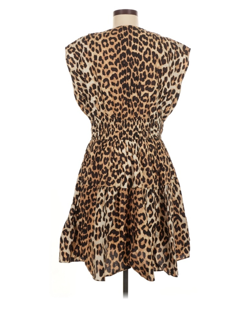 H&M Leopard Print V-Neck Smocked Waist Dress - Picture 3 of 6